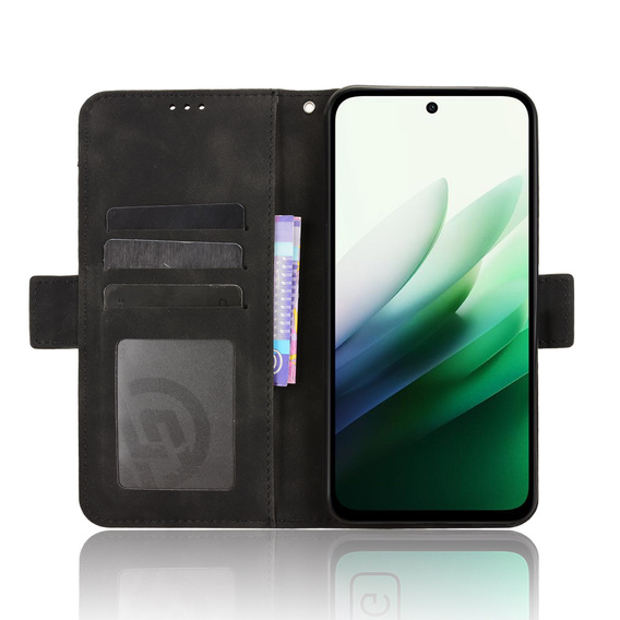Чохол-футляр для Xiaomi Redmi 15 5G/4G, слот для карток, гаманець, чорний