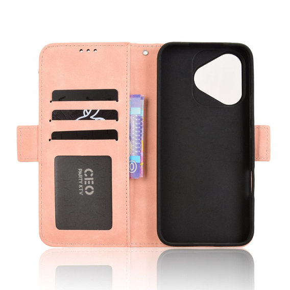 Откидной чехол для Honor 400 Lite, Card Slot, розовый