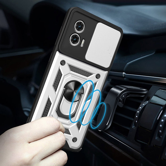 Чехол NOX Camera Slide Motorola Moto G53 5G, CamShield Slide, серебро