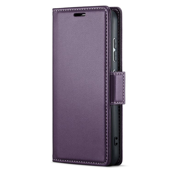 Чохол для Oppo Reno 13F / Oppo Reno 13FS, ERBORD Glossy Litchi, гаманець з клапаном, фіолетовий
