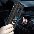 Бронированный Чехол до Motorola Moto G7 Power, Nox Case Ring, чёрный