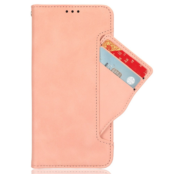Футляр з клапаном для T Phone 3 5G, Card Slot, рожевий