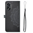 Чохол-книжка для Oppo A38 4G / Oppo A18 4G, Mandala, чорний