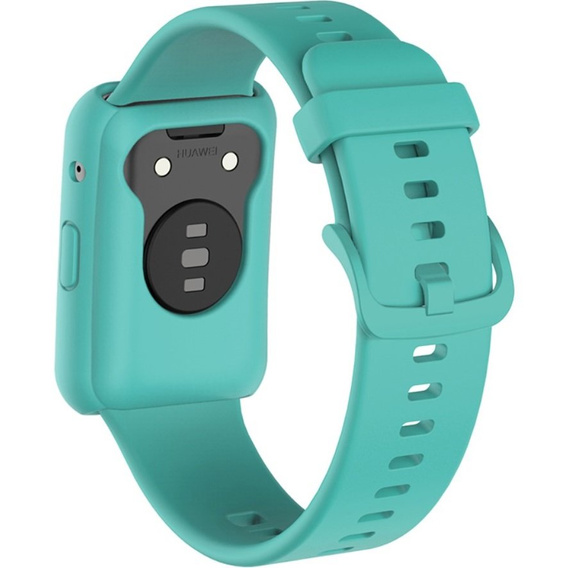 Прозорий ремінець з футляром до Huawei Watch Fit, Cyan