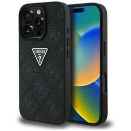Чохол Guess Grained Hot Stamp 4G Triangle Metal для iPhone 16 Pro Max