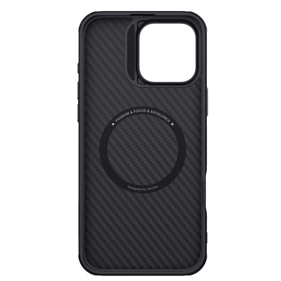 Чохол для iPhone 16 Pro Max, броньований Nillkin, Carbon Fiber, для Magsafe, золотий