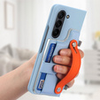 Чехол для Samsung Galaxy Z Fold 5 5G, с подставкой, стеклом и стилусом, кожаный, черный