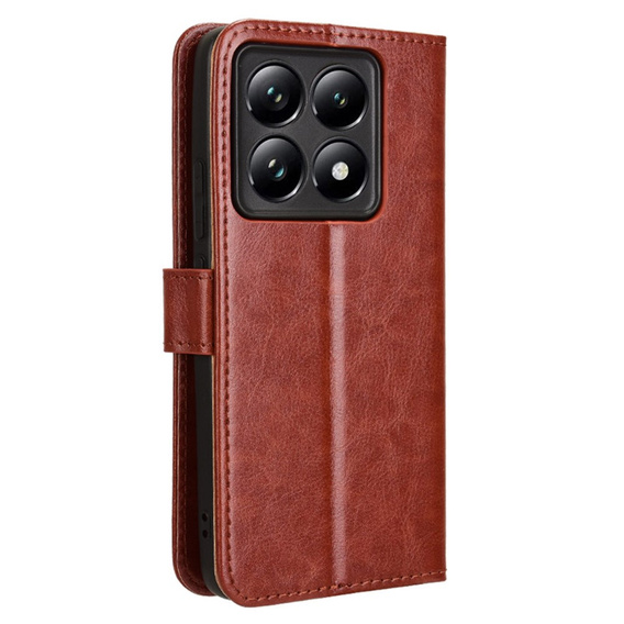 Откидной чехол для Xiaomi 14T, Crazy Horse Wallet, коричневый