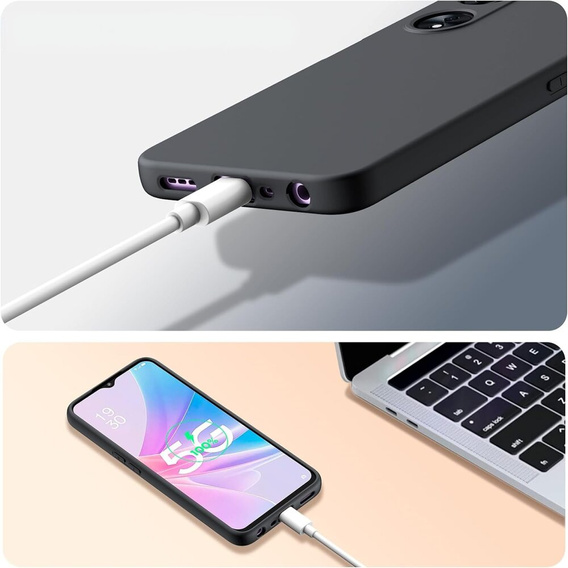 Чехол до Oppo A38 4G / Oppo A18 4G, Silicone Lite, чёрный