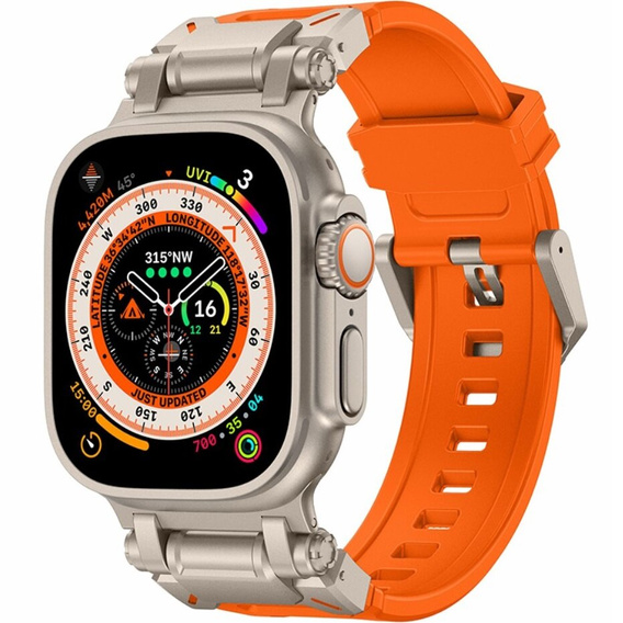 Ремешок ERBORD ProTech для Apple Watch 1/2/3/4/5/6/7/8/9/SE/Ultra/Ultra 2 42/44/45/49MM, оранжевая