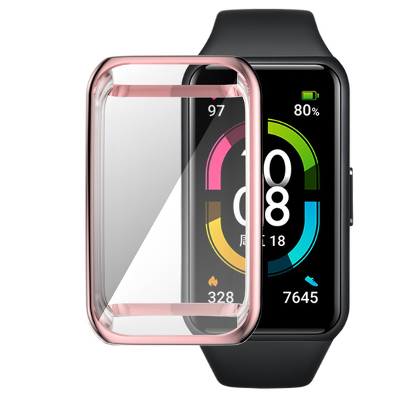 Чехол 2в1 с защитой экрана для часов Huawei Band 6/7, Pink
