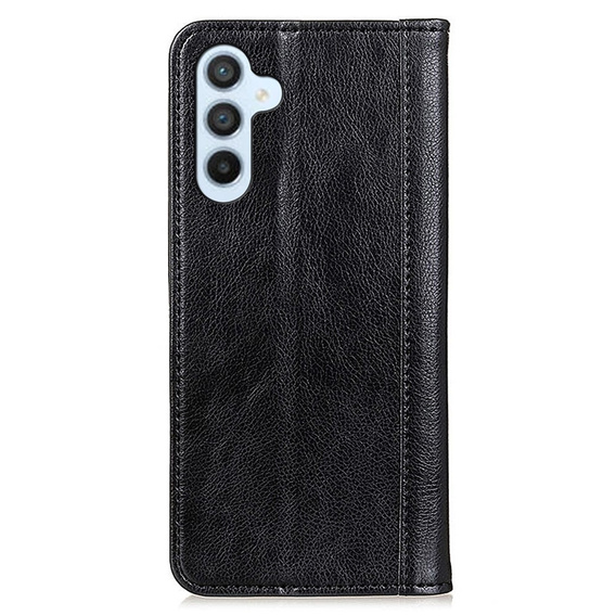 Чехол до Samsung Galaxy A55 5G, Wallet Litchi Leather, чёрный