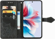 Откидной чехол для Oppo Reno 11F 5G, Mandala, чёрный
