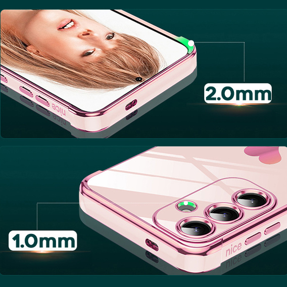 Чехол до Samsung Galaxy S25 FE, Electro heart, розовый rose gold