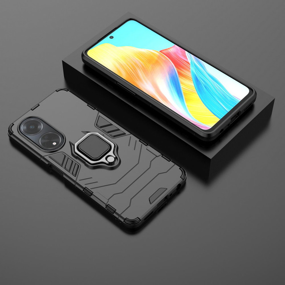 Чехол до Oppo A98 5G, Kickstand Ring, чёрный