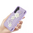 Чохол для Samsung Galaxy A55 5G, Leather Flower Card Slot, фіолетовий