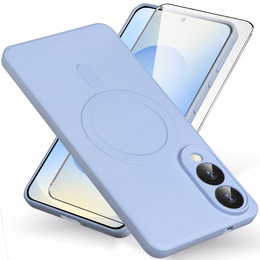 Чехол для Samsung Galaxy S25 Edge, Silicone Lite, фиолетовый + 9H стекло