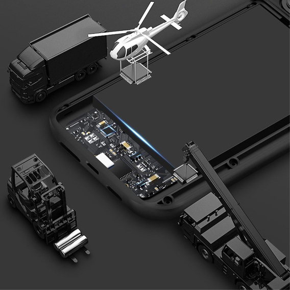 Чехол с батареей 6800mAh до iPhone 12 Mini, Oxford Cloth, Black
