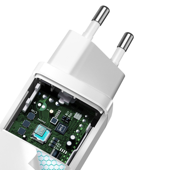Сетевое зарядное устройство Baseus GaN2 Lite 65 Вт USB-C + USB-A, белый (EU)