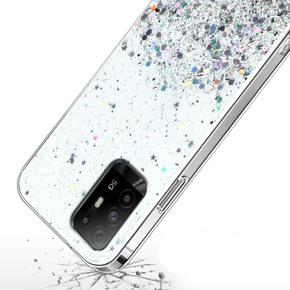 Чехол до Oppo Reno5 Z / F19 Pro Plus, Glittery, прозрачный