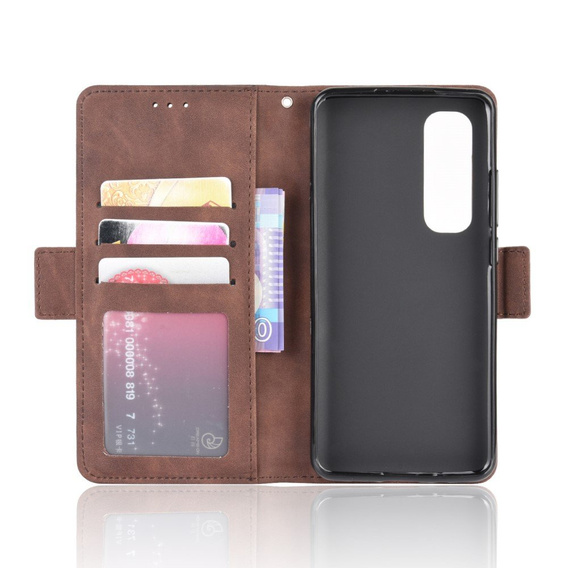 Футляр з клапаном для Xiaomi Mi Note 10 Lite, Card Slot, коричневий