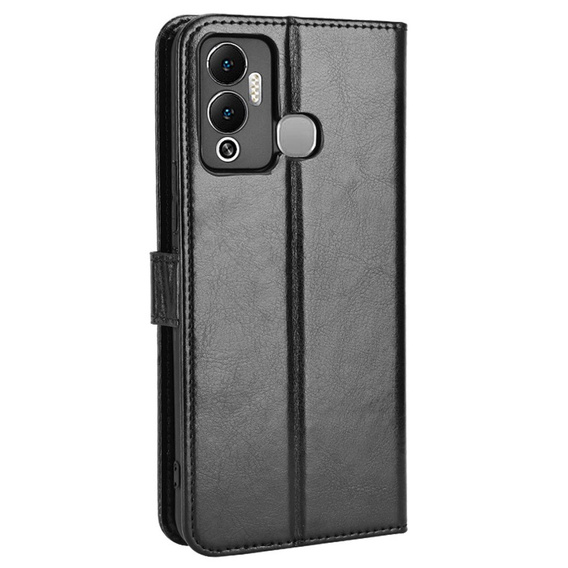Футляр з клапаном для Infinix Hot 12 Play 4G, Crazy Horse Wallet, чорний