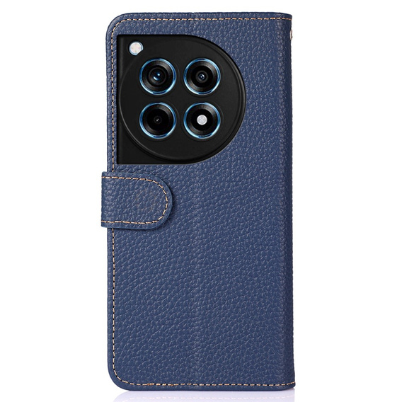 Чехол KHAZNEH RFID для OnePlus 12R, текстура личи, синий