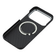 Чохол для iPhone 17 Pro, Carbon Fiber, для MagSafe, чорний