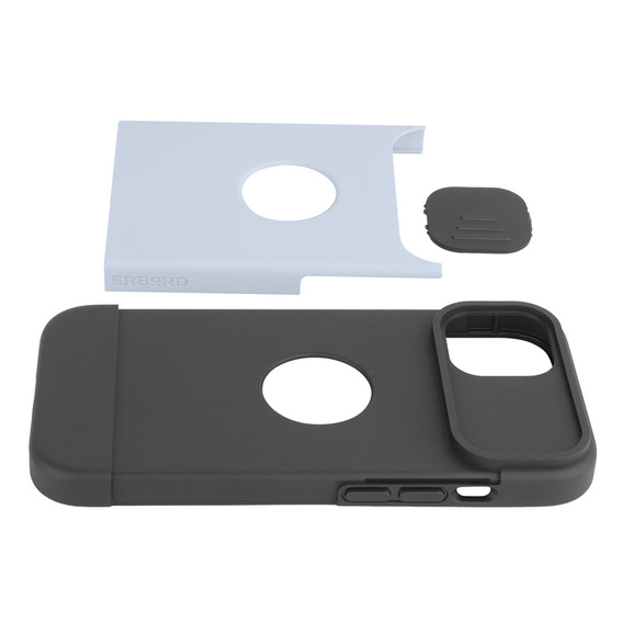 Чохол ERBORD MagSafe Cam Slider, синій + Скло для екрану для iPhone 13 / iPhone 14