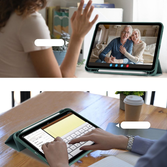 Чехол для iPad 10.9 2022 10 Gen, Smart Pencil, с держателем стилуса, зелёный