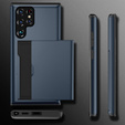 Чехол до Samsung Galaxy S22 Ultra, Sliding Card Holder, темно-синий