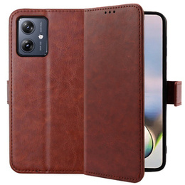 Футляр з клапаном для Motorola Moto G54 5G, Crazy Horse Wallet, коричневий