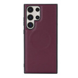 Чехол с откидной крышкой для Samsung Galaxy S23 Ultra, бумажник, для MagSafe, бордовый