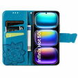 Откидной чехол для Infinix Hot 50i 4G, Butterfly, синий