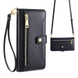 Откидной чехол для iPhone 16E, Wallet Zipper Pocket, чёрный