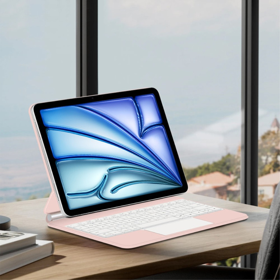 Чехол-клавиатура для iPad Air 11" 2024, Magnetic Keyboard Touchpad, розовый