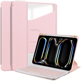 Чехол клавиатура для iPad Pro 11" 2024 (5 gen.), Rotary 360° Leather, розовый