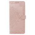 Откидной чехол для Xiaomi Poco X6 Pro 5G, Mandala, розовый rose gold