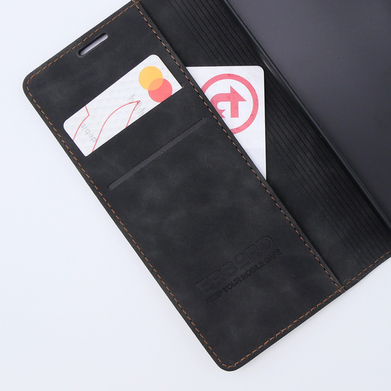Чохол для Motorola Moto G53, ERBORD Vintage, гаманець з клапаном, чорний