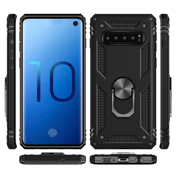 Броньований Чoхол до Samsung Galaxy S10+ Plus, Nox Case Ring, чорний