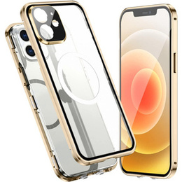 Магнітний чохол Dual Glass MagSafe для iPhone 12, золотий