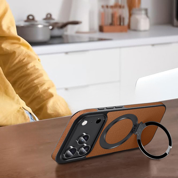 Шкіряний чохол з підставкою MagSafe для iPhone 17 Pro Max