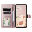 чехол-крышка для Xiaomi Redmi Note 13 Pro 4G / Xiaomi Redmi Note 14S / Xiaomi Poco M6 Pro 4G, Rhombus Crossbody Leather, розовый rose gold
