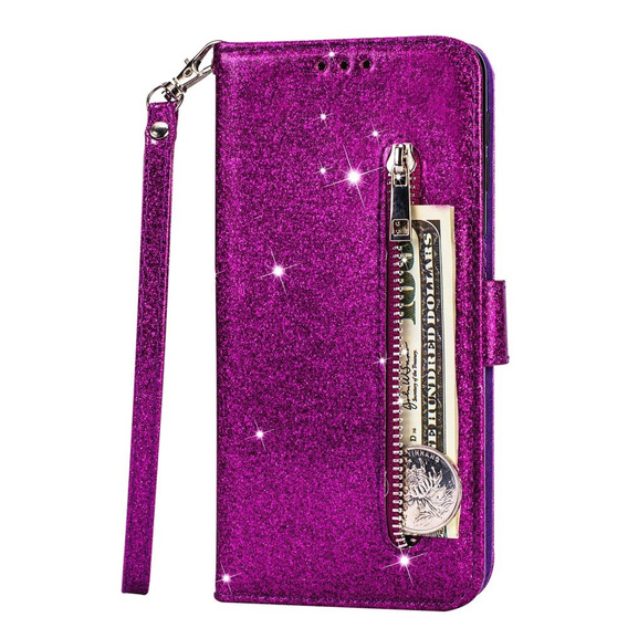 Откидной чехол для Xiaomi Redmi Note 8 Pro, Wallet Zippered, фиолетовый