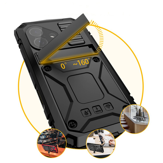 Чехол R-JUST с подставкой и встроенным стеклом для iPhone 17