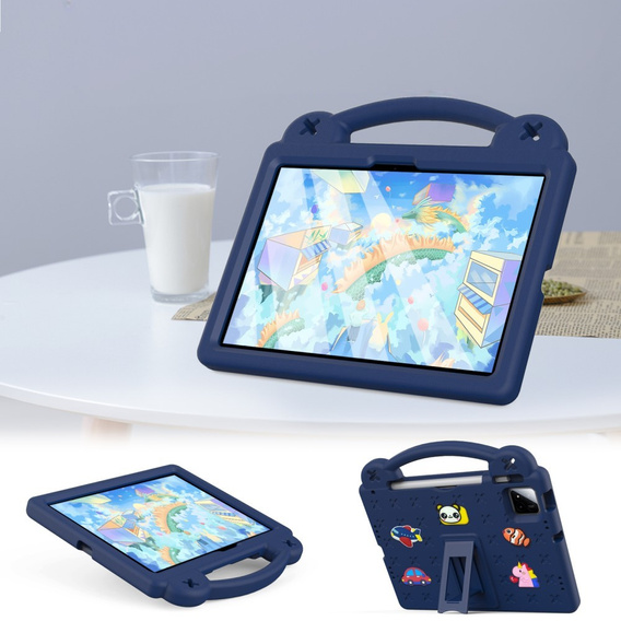 Детский чехол для Xiaomi Pad 7 / 7 Pro, Cute Patterns, с подставкой, темно-синий