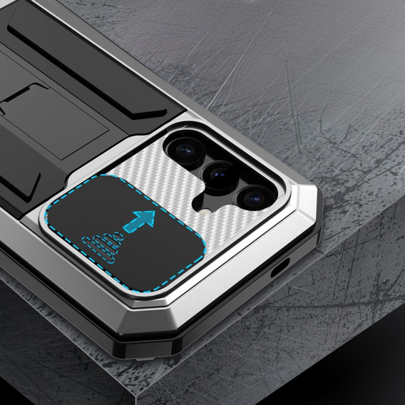 Бронированный чехол для Samsung Galaxy S25, R-JUST, серебряный