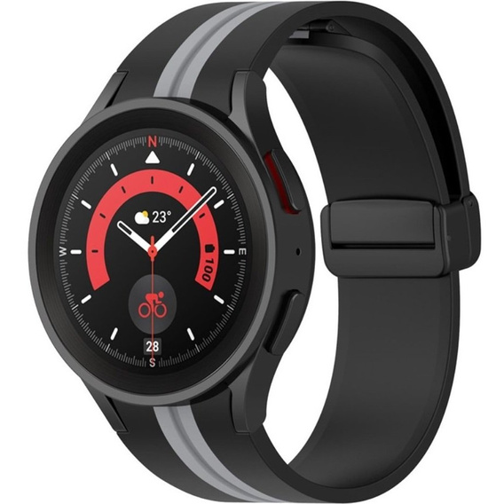 Силиконовый ремешок для Fitbit Inspire 3, Red Samsung Galaxy Watch 4 / 5 40/42/44/46/45MM PRO, Black / Grey