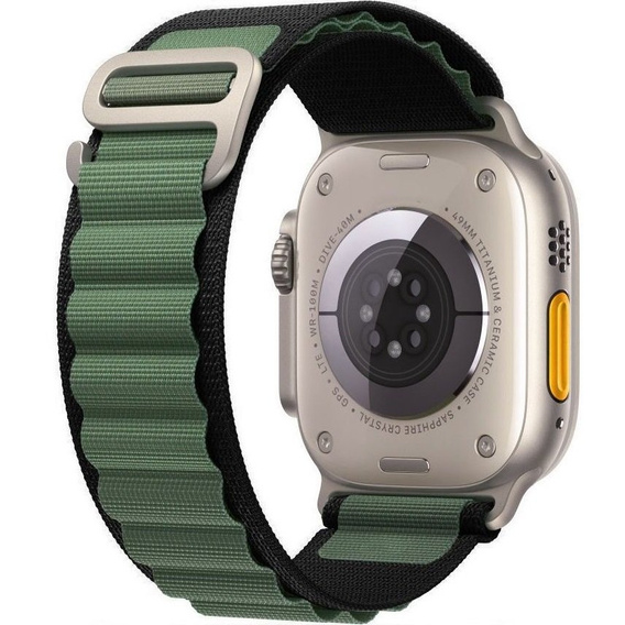 Нейлоновый ремешок до Apple Watch 1/2/3/4/5/6/7/8/SE/ULTRA 42/44/45/49 MM, Green / Black