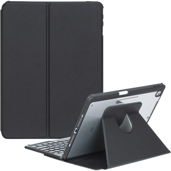 Чохол клавіатура для iPad 11" 2025 A16 (11 gen.) / iPad 10.9" 2022 (10 gen.), Rotary 360° Leather, чорний